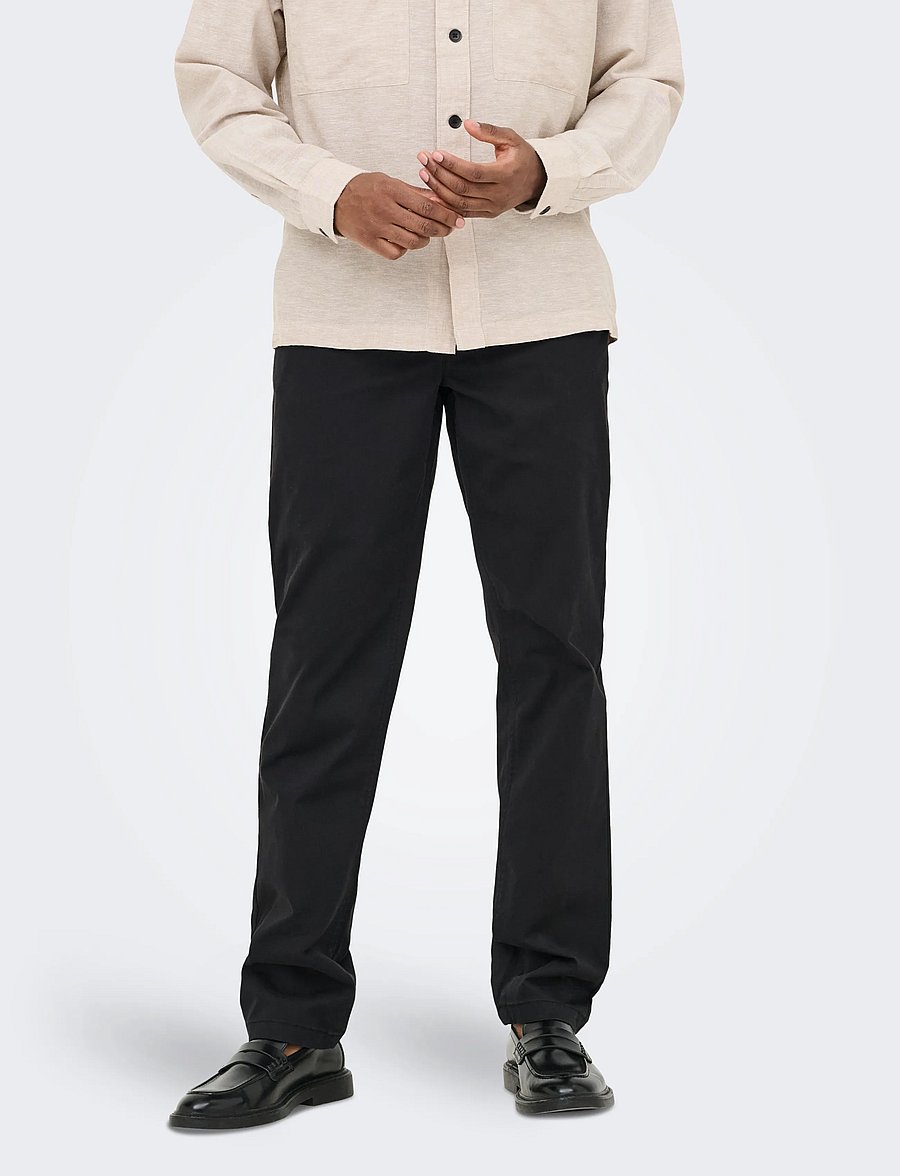 ONLY & SONS - ONSWEFT REG TWILL 0595 CHINO PANT NOOS - black - 0