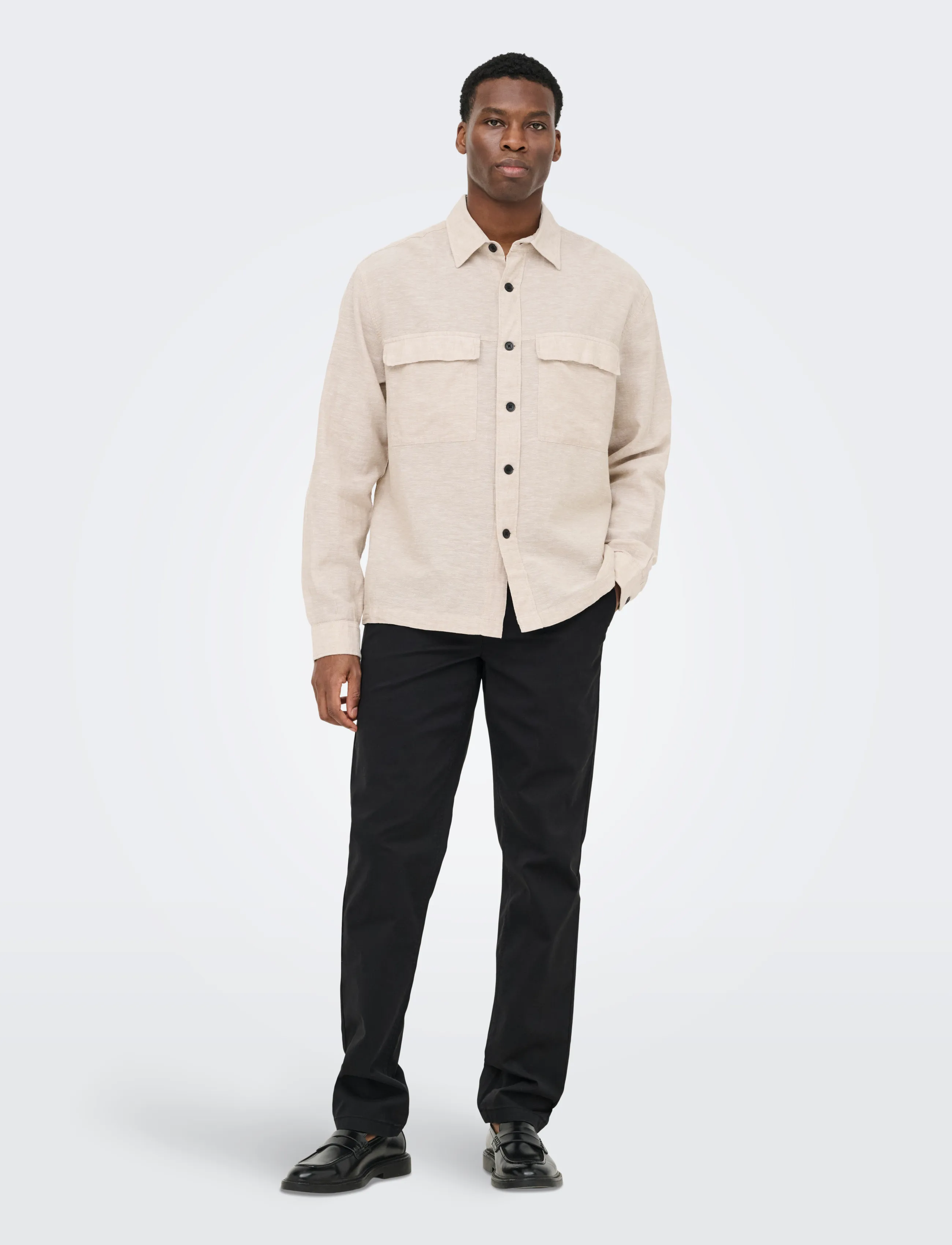 ONLY & SONS - ONSWEFT REG TWILL 0595 CHINO PANT NOOS - black - 4