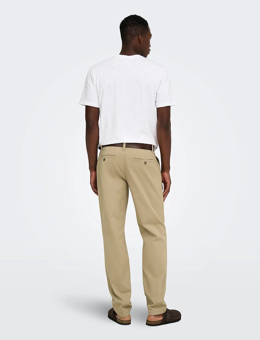 ONLY & SONS - ONSWEFT REG TWILL 0595 CHINO PANT NOOS - freizeithosen - chinchilla - 3
