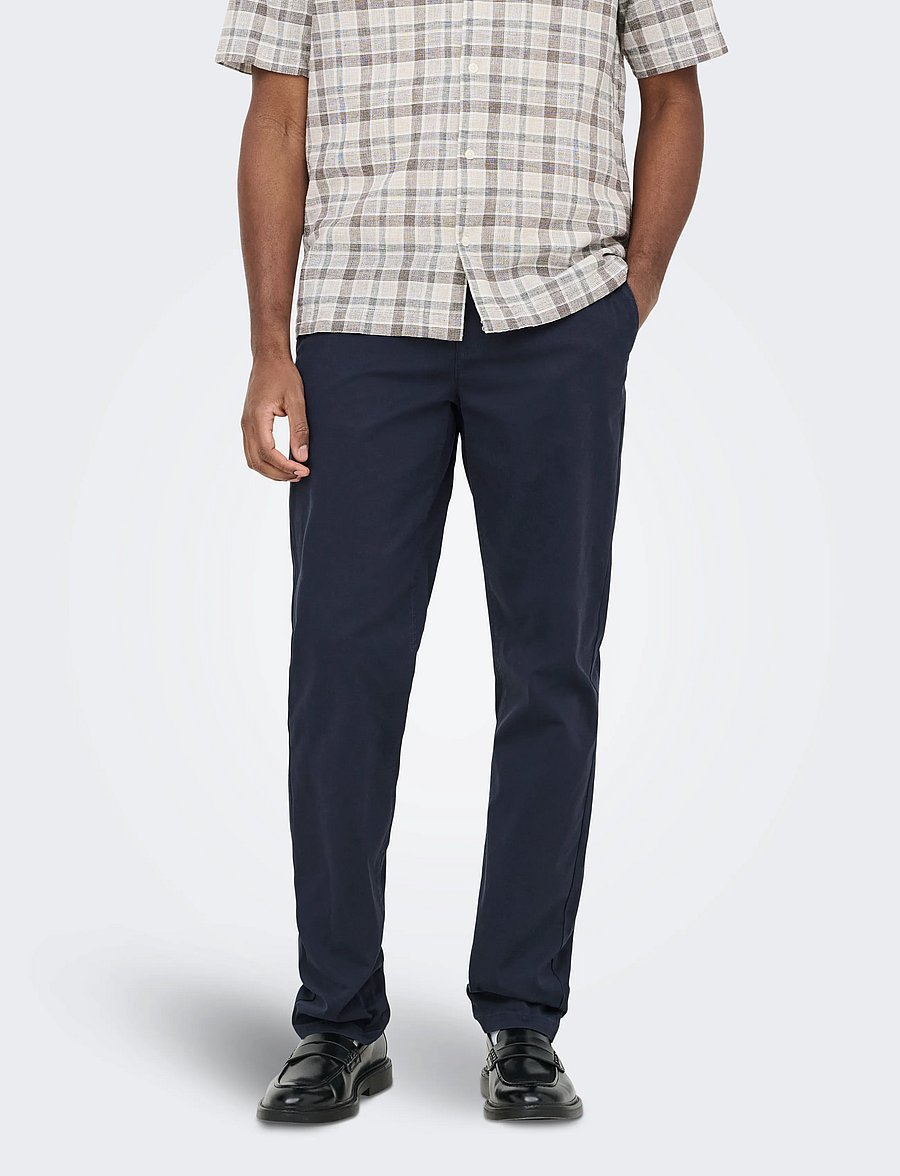 ONLY & SONS - ONSWEFT REG TWILL 0595 CHINO PANT NOOS - freizeithosen - dark navy - 0