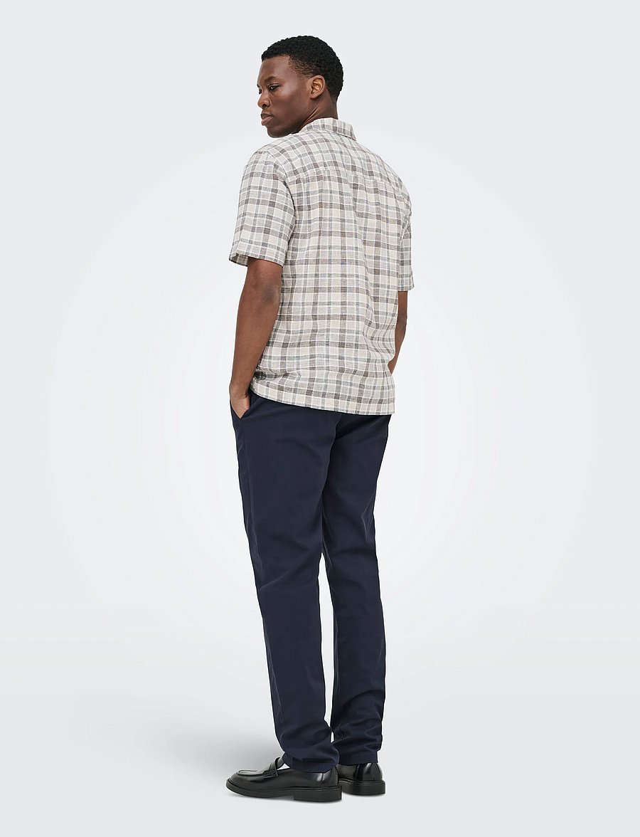 ONLY & SONS - ONSWEFT REG TWILL 0595 CHINO PANT NOOS - freizeithosen - dark navy - 3