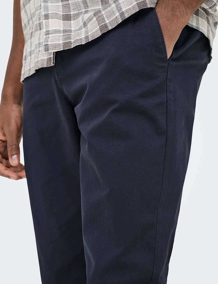 ONLY & SONS - ONSWEFT REG TWILL 0595 CHINO PANT NOOS - freizeithosen - dark navy - 5