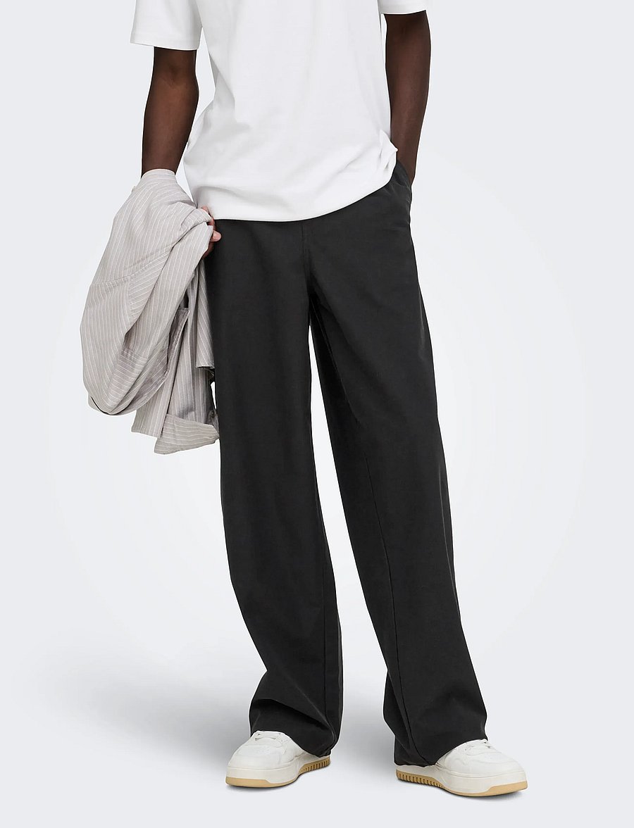 ONLY & SONS - ONSBODE BARREL TWILL 0649 PANTS - vabaajapüksid - black - 0