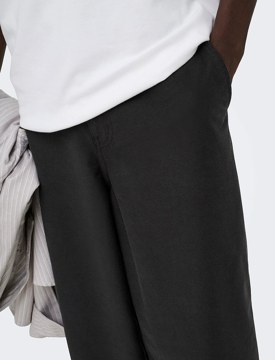 ONLY & SONS - ONSBODE BARREL TWILL 0649 PANTS - vabaajapüksid - black - 5