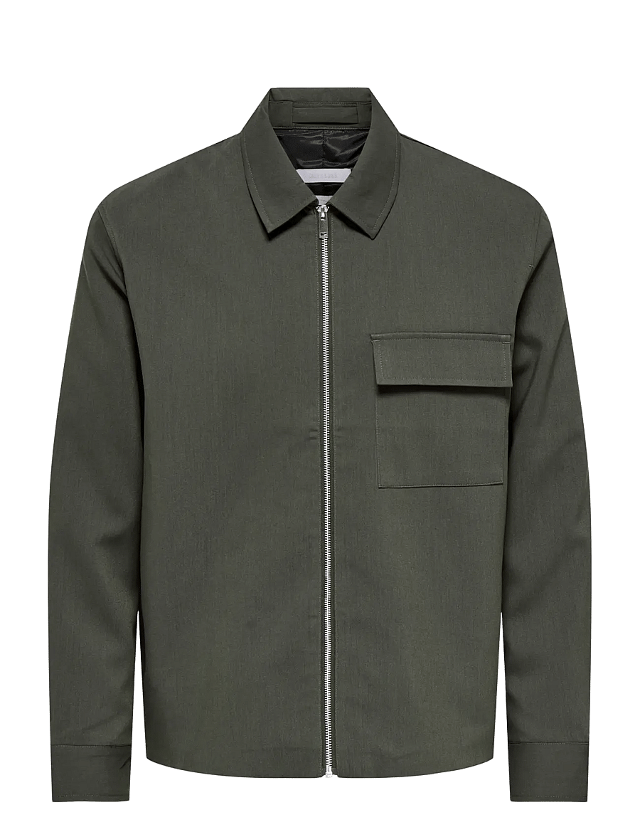 ONLY & SONS - ONSWILL REG 0292 ZIP OVERSHIRT FRML NOOS - beluga - 1