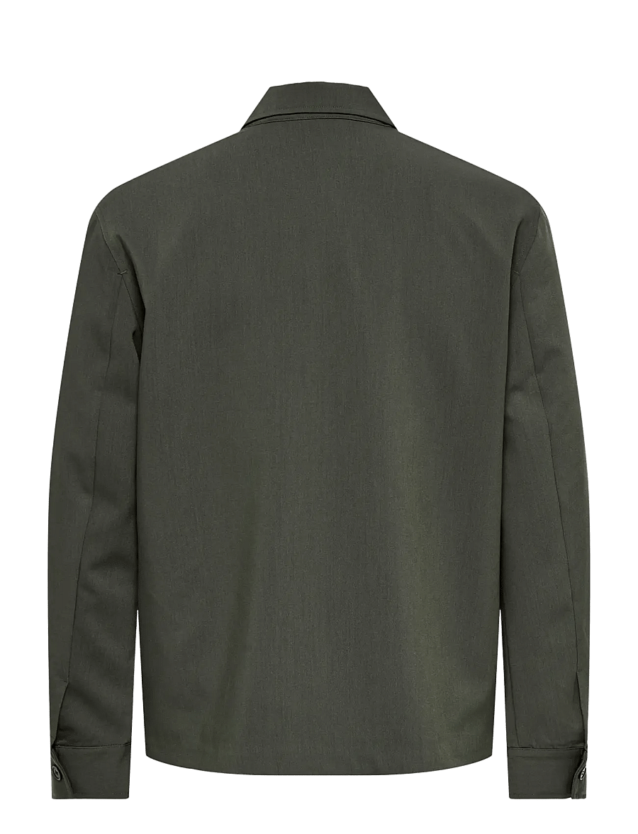 ONLY & SONS - ONSWILL REG 0292 ZIP OVERSHIRT FRML NOOS - beluga - 2