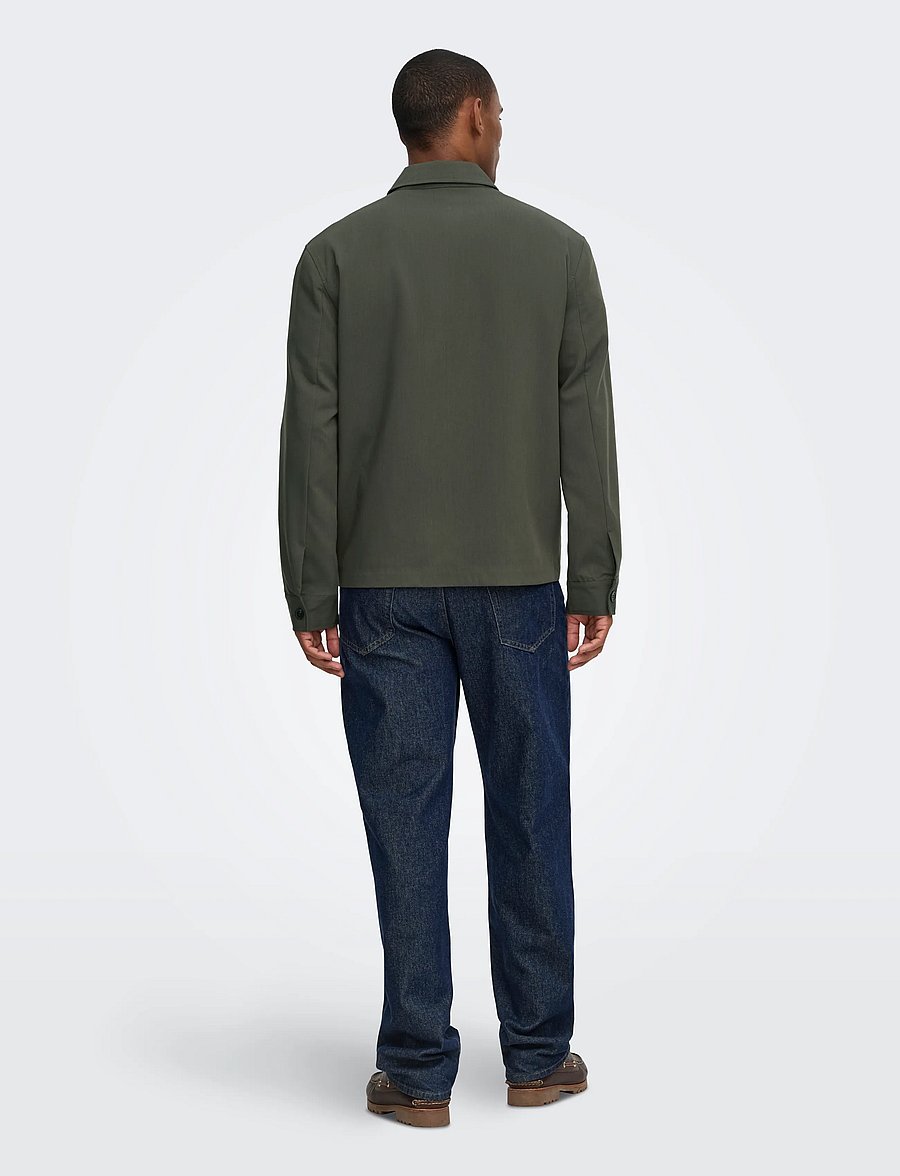 ONLY & SONS - ONSWILL REG 0292 ZIP OVERSHIRT FRML NOOS - beluga - 3