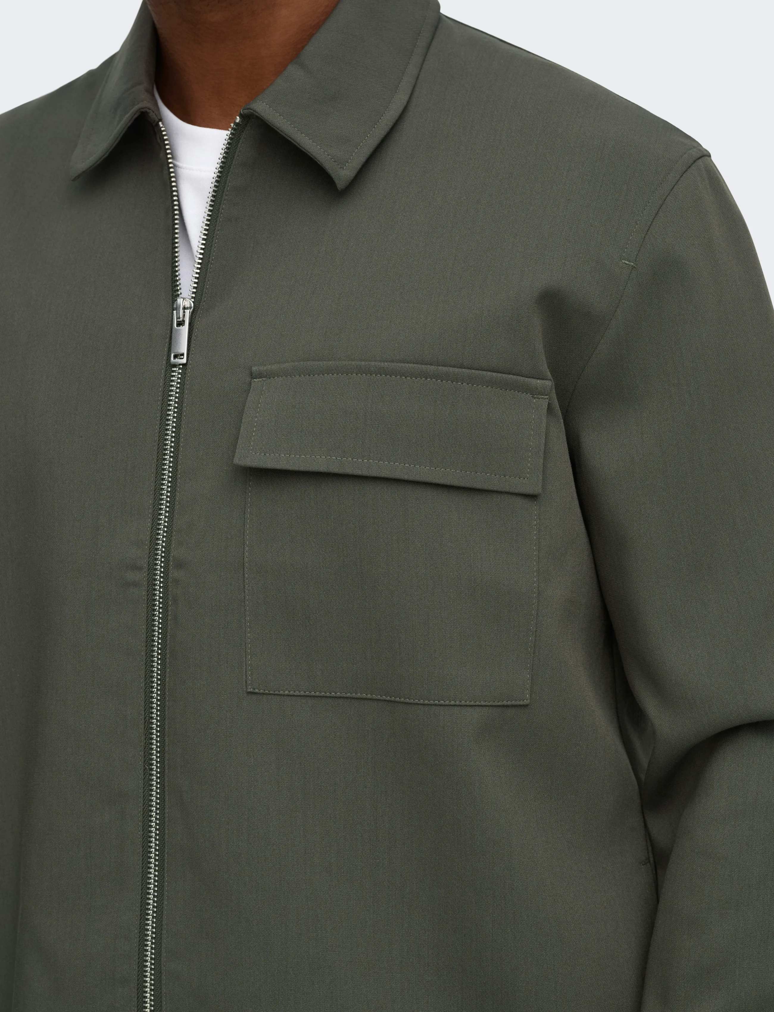 ONLY & SONS - ONSWILL REG 0292 ZIP OVERSHIRT FRML NOOS - beluga - 5
