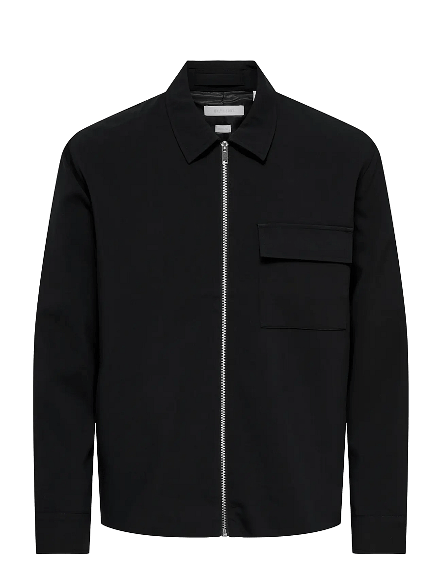 ONLY & SONS - ONSWILL REG 0292 ZIP OVERSHIRT FRML NOOS - forårsjakker - jet black - 1