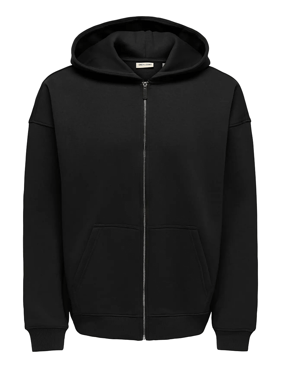 ONLY & SONS - ONSCERES OVZ ZIP HOODIE SWEAT NOOS - black - 1