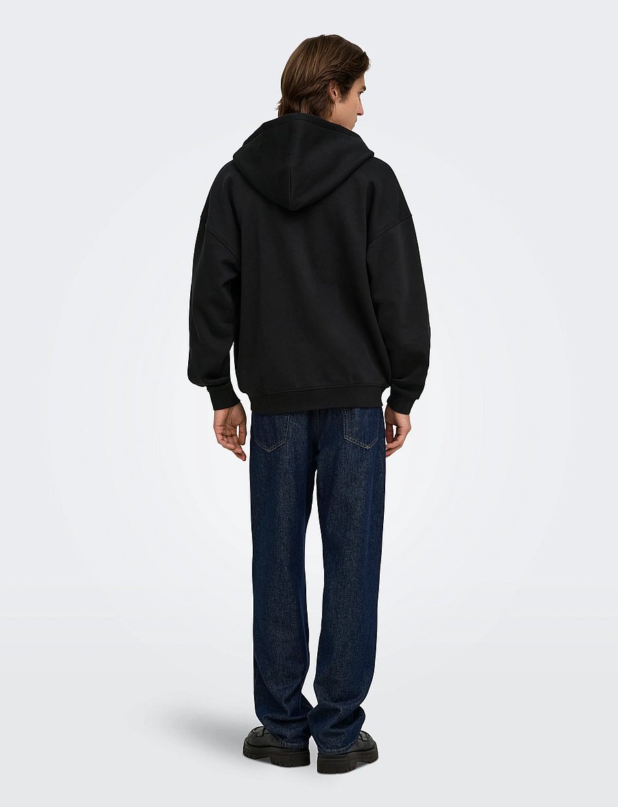 ONLY & SONS - ONSCERES OVZ ZIP HOODIE SWEAT NOOS - black - 3