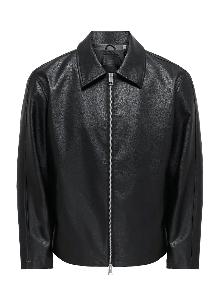 ONLY & SONS - ONSREM PU JACKET OTW VD - frühlingsjacken - black - 1