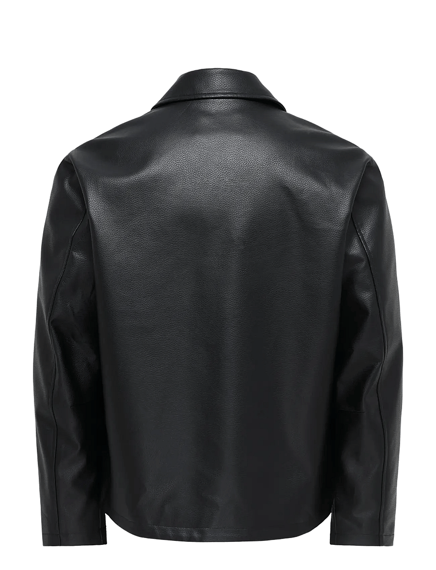 ONLY & SONS - ONSREM PU JACKET OTW VD - frühlingsjacken - black - 2