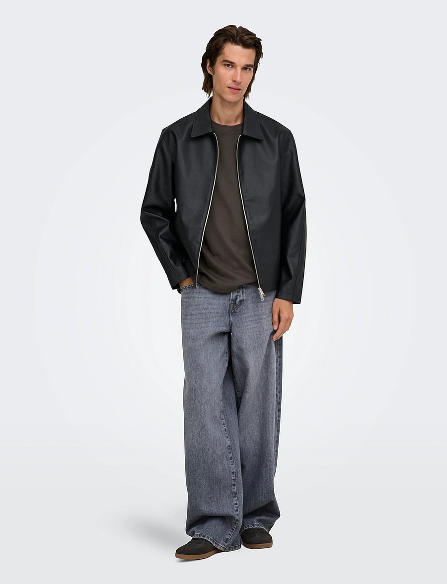 ONLY & SONS - ONSREM PU JACKET OTW VD - frühlingsjacken - black - 4