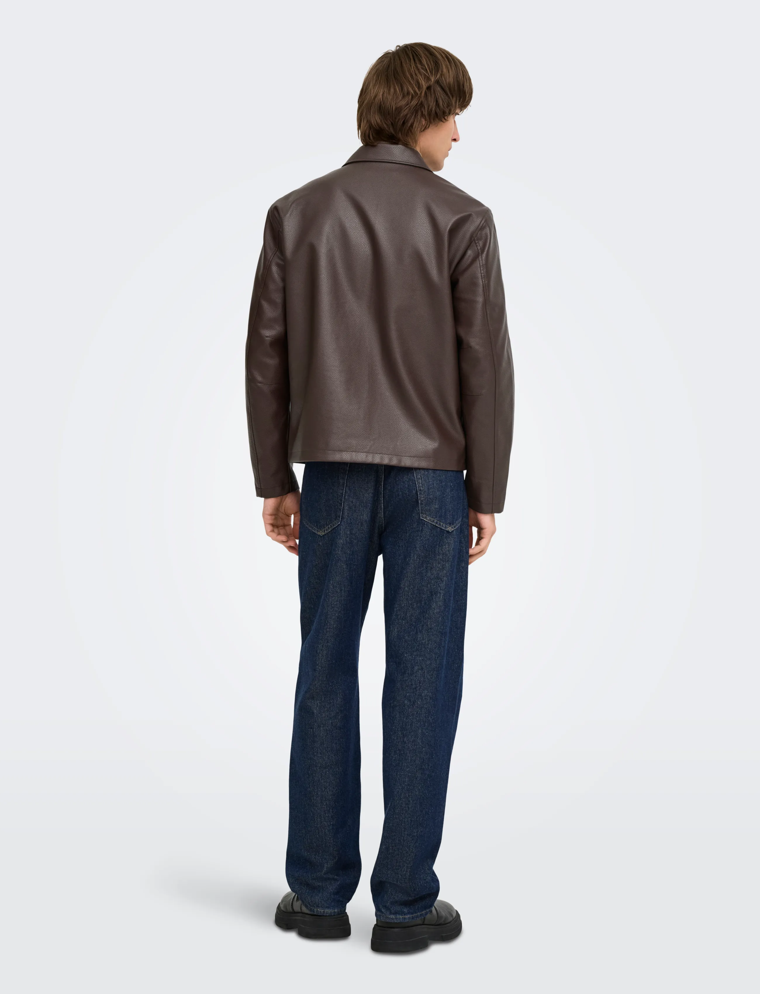 ONLY & SONS - ONSREM PU JACKET OTW VD - hot fudge - 3