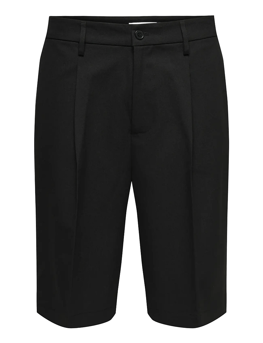 ONLY & SONS - ONSDAVES LOOSE TAILORED 0346 SHORTS FRML - spodenki chinos - black - 1