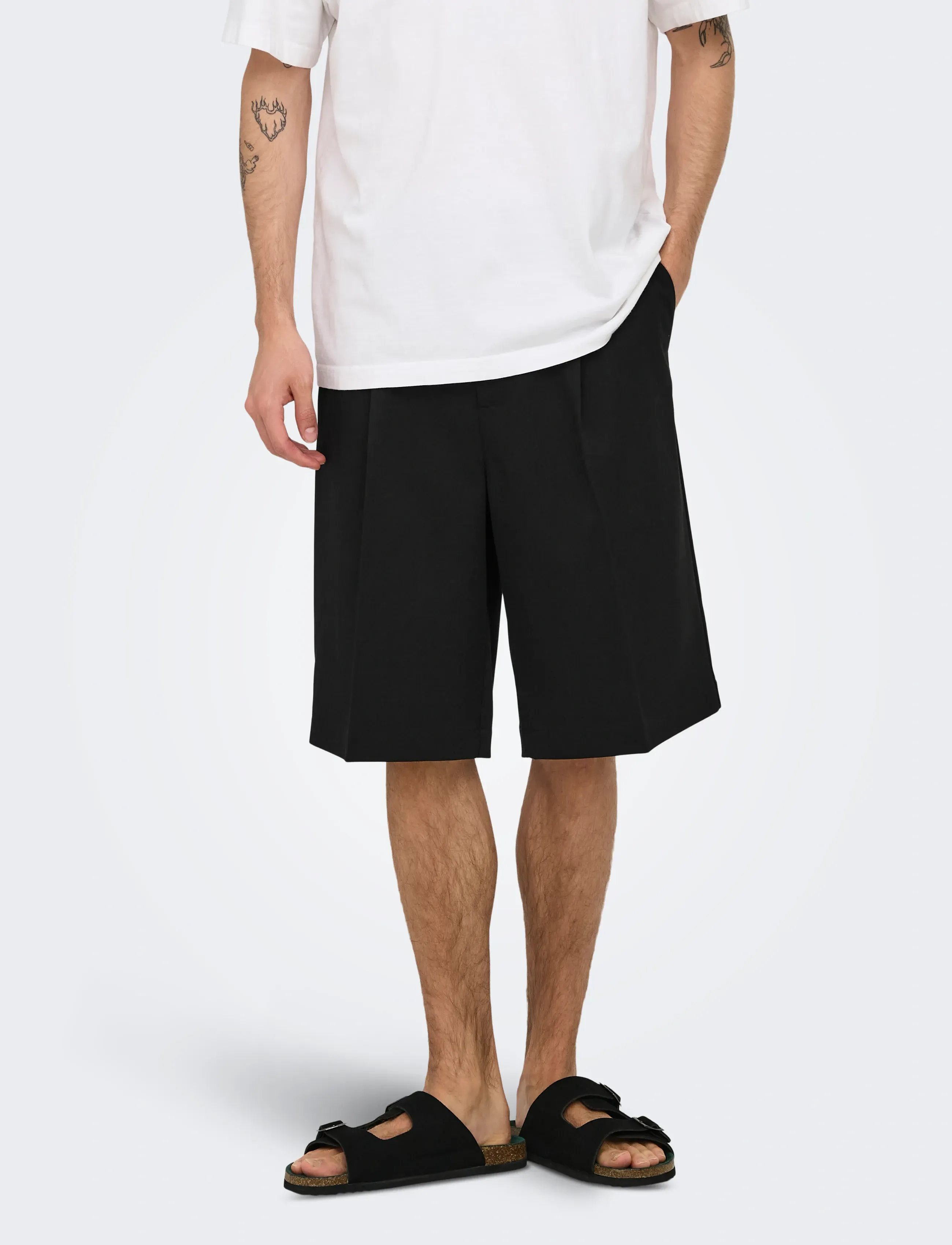 ONLY & SONS ONSDAVES LOOSE TAILORED 0346 SHORTS FRML - Kollektionen - BLACK / black
