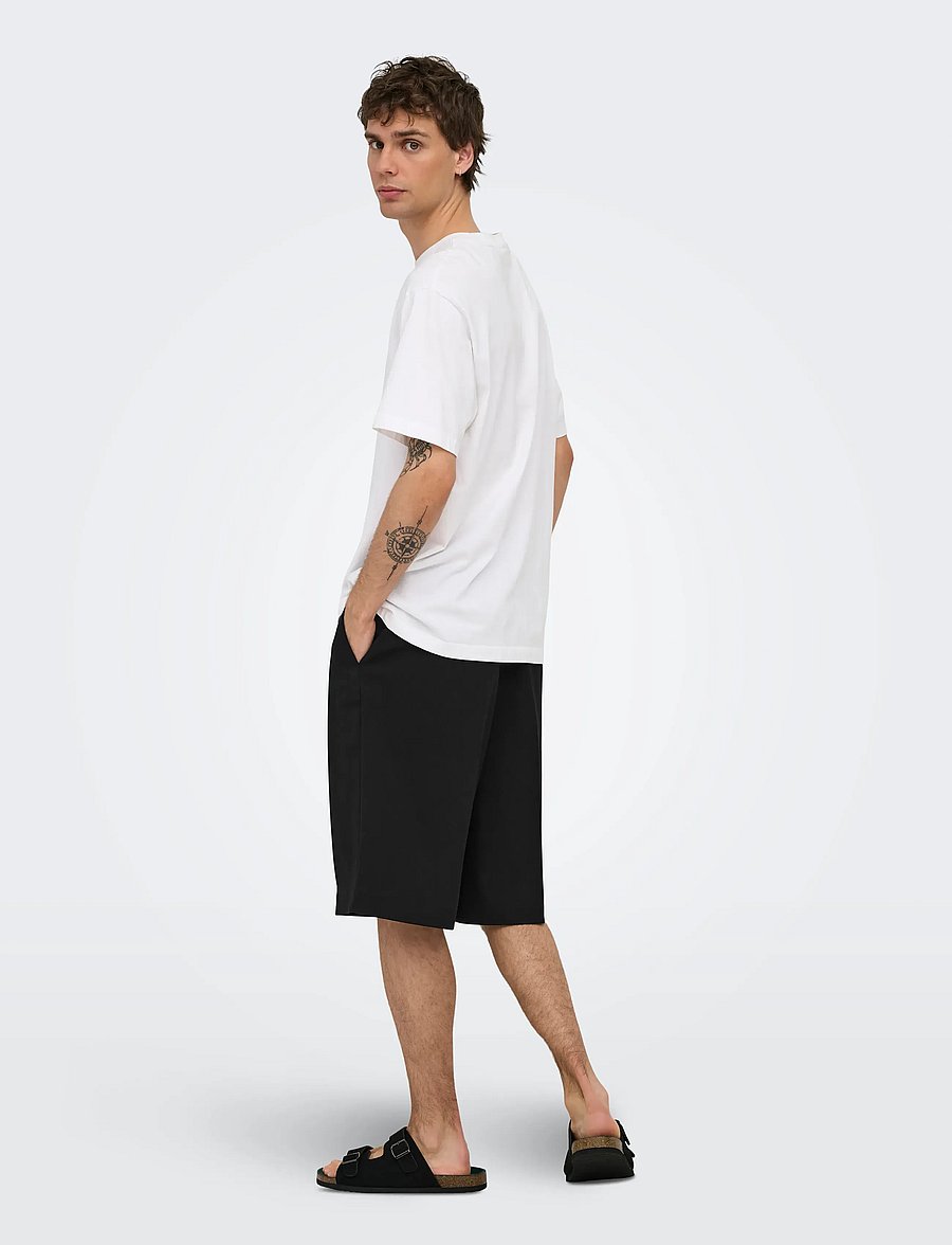 ONLY & SONS - ONSDAVES LOOSE TAILORED 0346 SHORTS FRML - spodenki chinos - black - 3