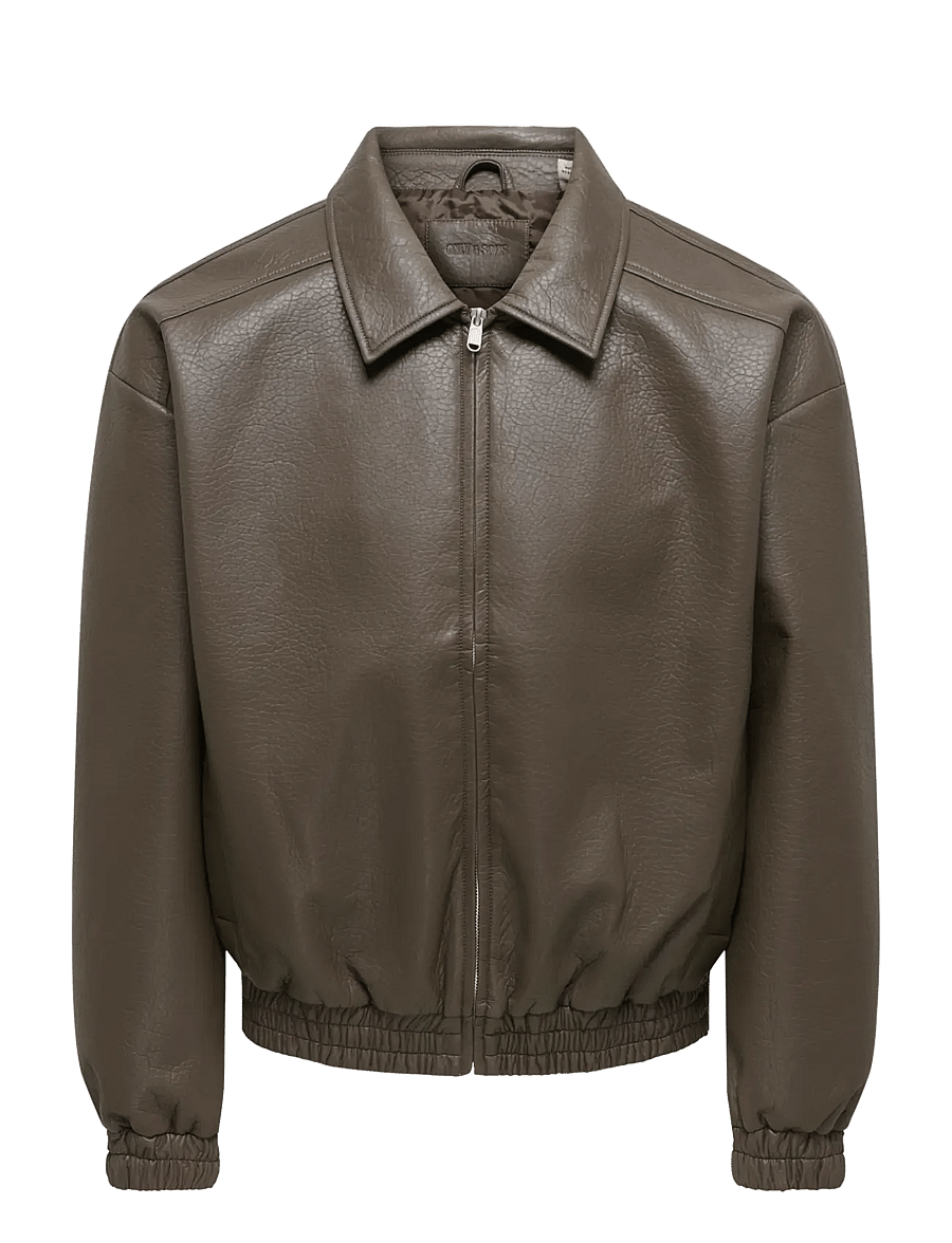 ONLY & SONS - ONSREX PU JACKET OTW VD - beluga - 0