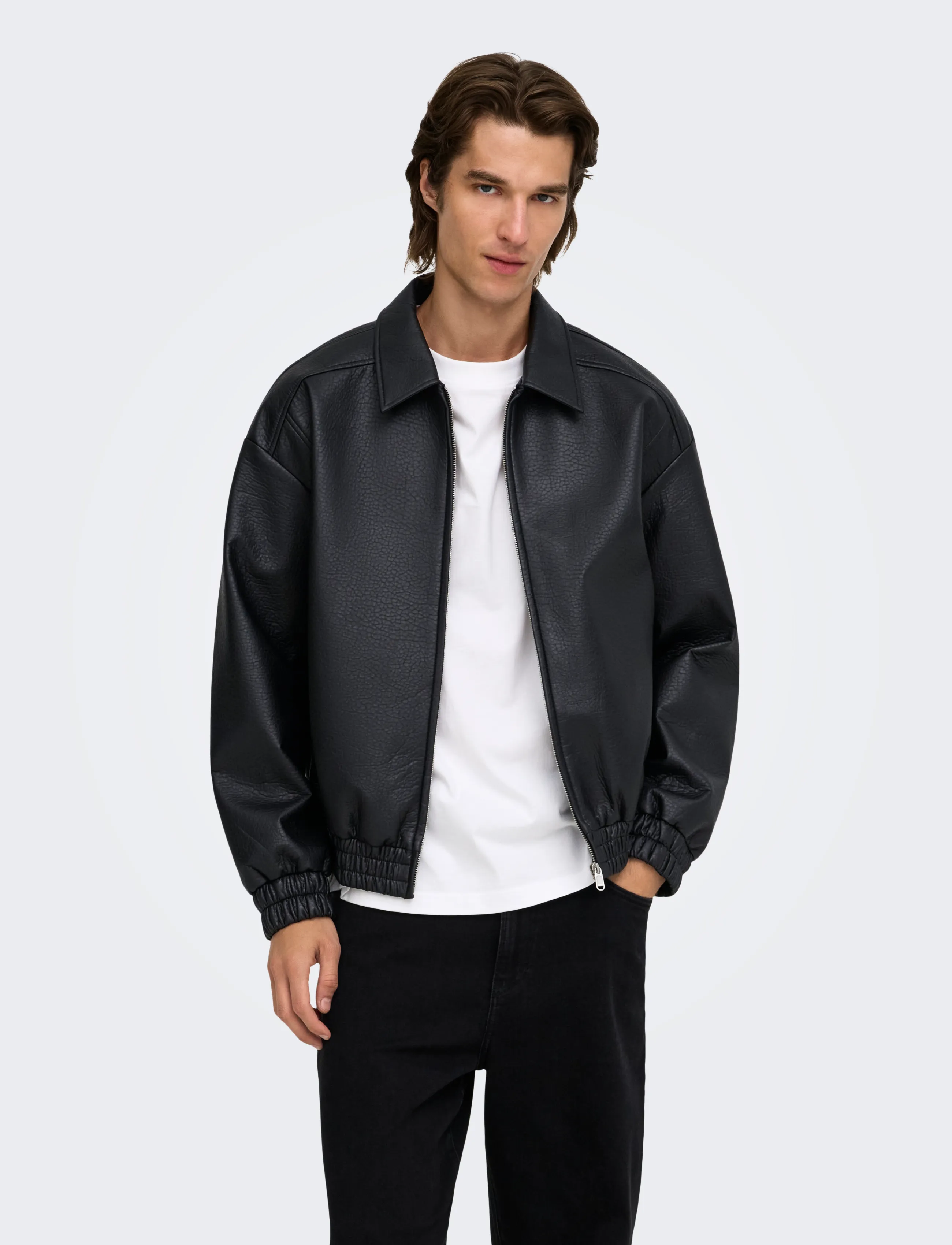 ONLY & SONS ONSREX PU JACKET OTW VD - Kleidung - BLACK / black
