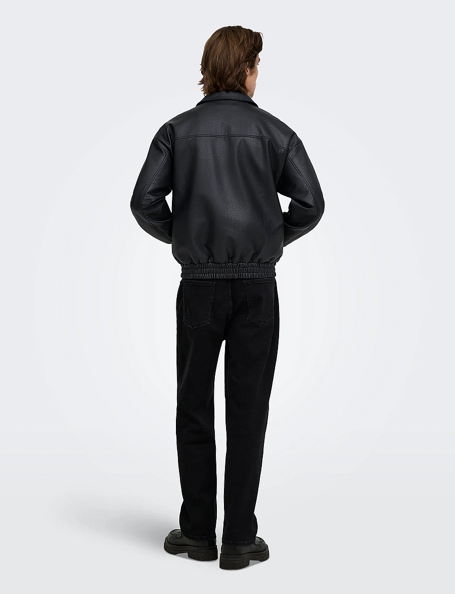 ONLY & SONS - ONSREX PU JACKET OTW VD - black - 3