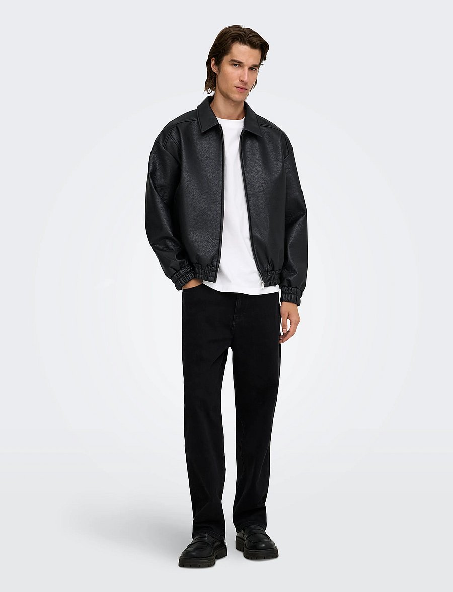 ONLY & SONS - ONSREX PU JACKET OTW VD - black - 4