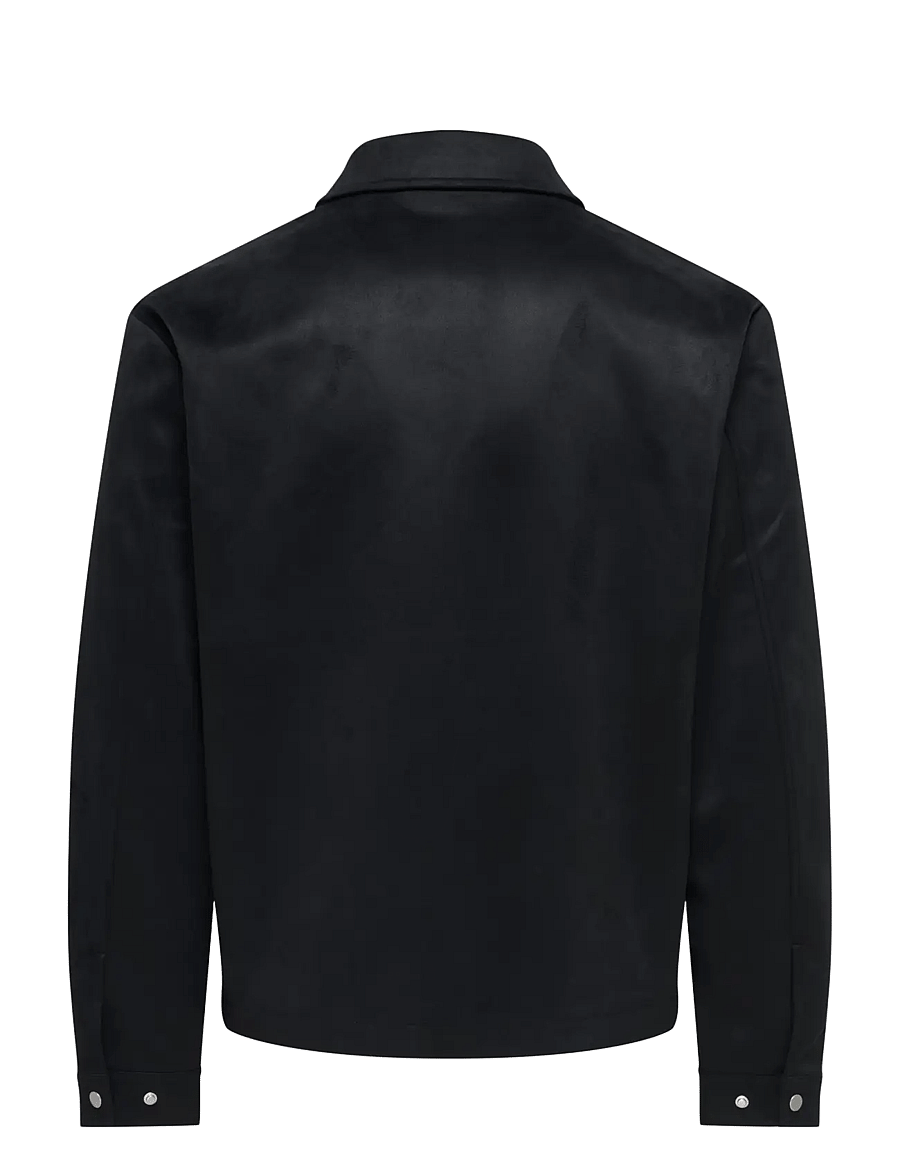 ONLY & SONS - ONSRUBY FAKE SUEDE JACKET OTW VD - fall jackets - black - 1
