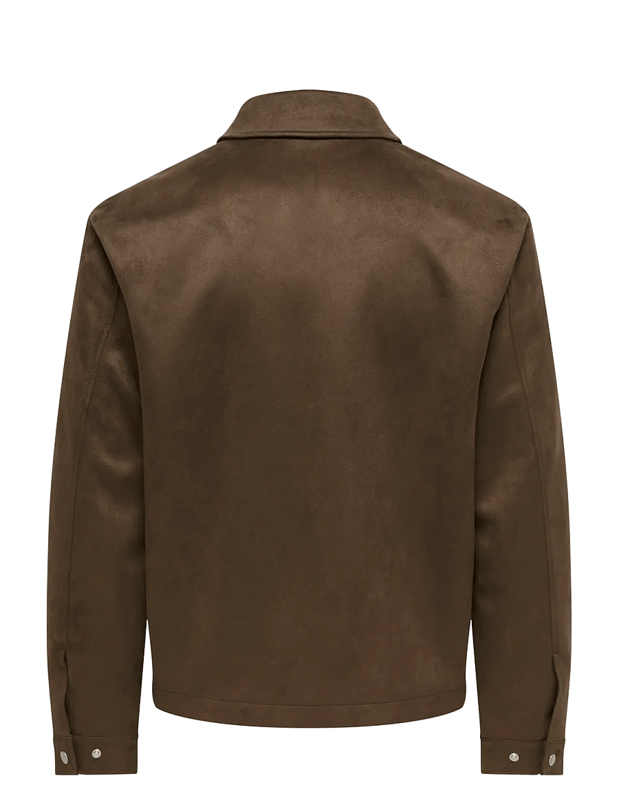 ONLY & SONS - ONSRUBY FAKE SUEDE JACKET OTW VD - efterårsjakker - carafe - 2
