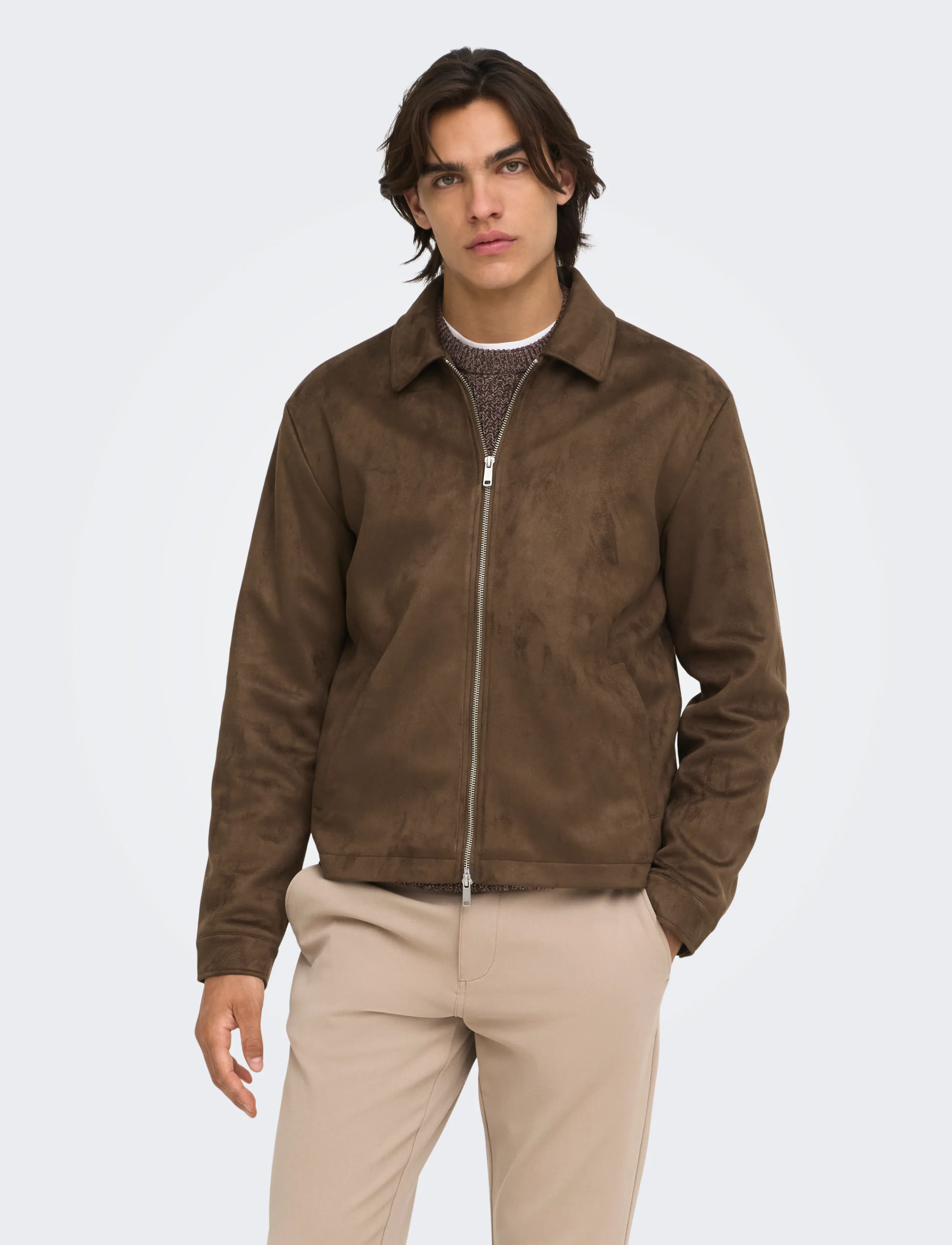 ONLY & SONS ONSRUBY FAKE SUEDE JACKET OTW VD - Jakker - CARAFE / brown