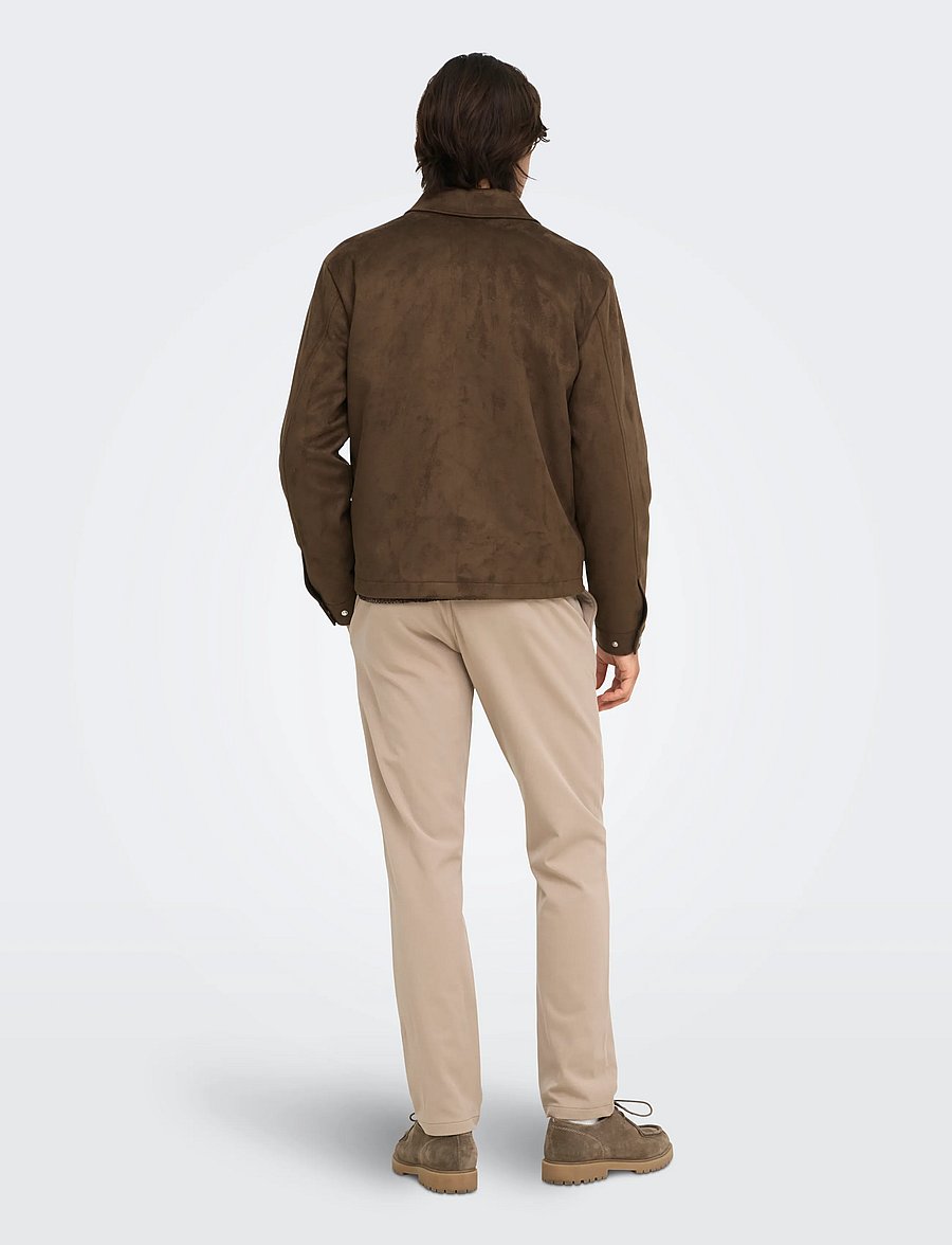 ONLY & SONS - ONSRUBY FAKE SUEDE JACKET OTW VD - efterårsjakker - carafe - 3