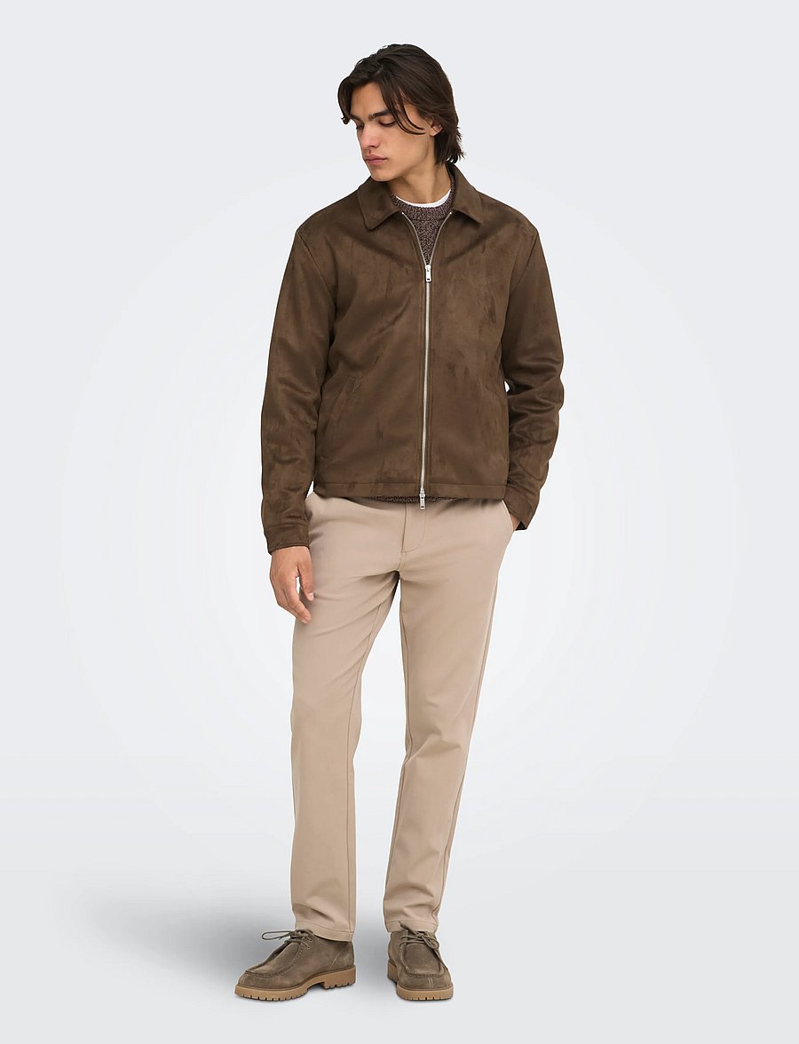 ONLY & SONS - ONSRUBY FAKE SUEDE JACKET OTW VD - efterårsjakker - carafe - 4