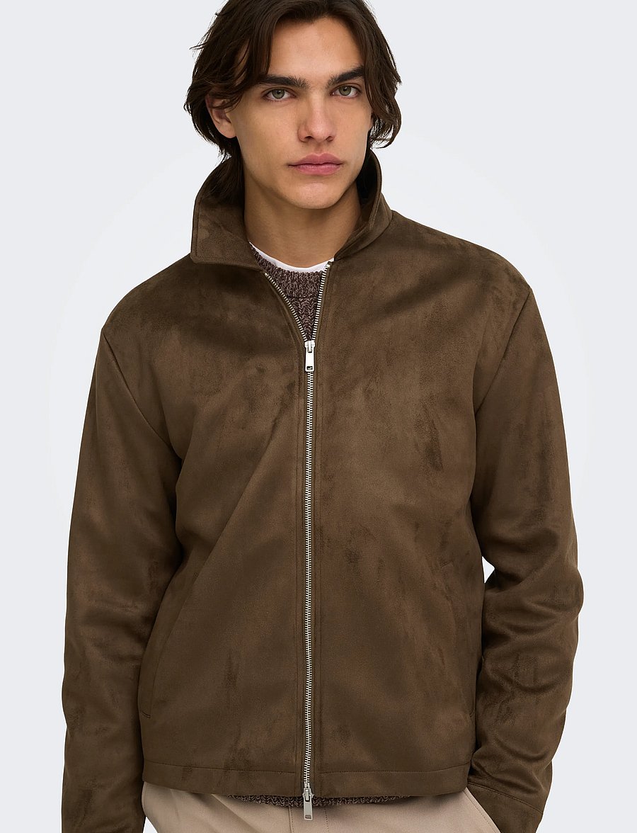 ONLY & SONS - ONSRUBY FAKE SUEDE JACKET OTW VD - efterårsjakker - carafe - 5
