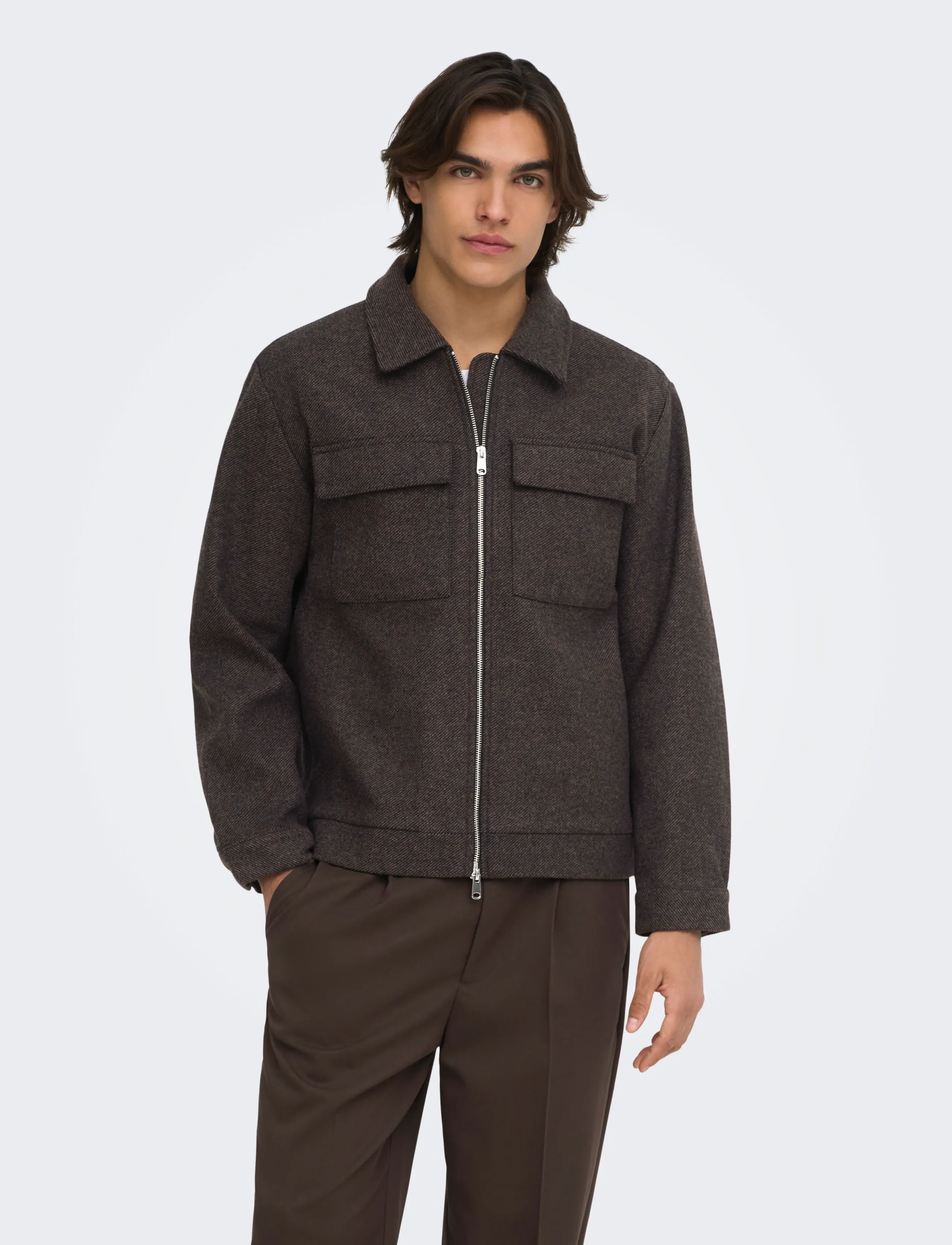 ONLY & SONS ONSRUSH WOOL JACKET OTW FRML NOOS - ONLY & SONS - DARK GREY MELANGE / grey