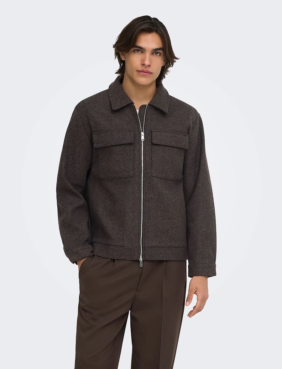 ONLY & SONS - ONSRUSH WOOL JACKET OTW FRML NOOS - dark grey melange - 0