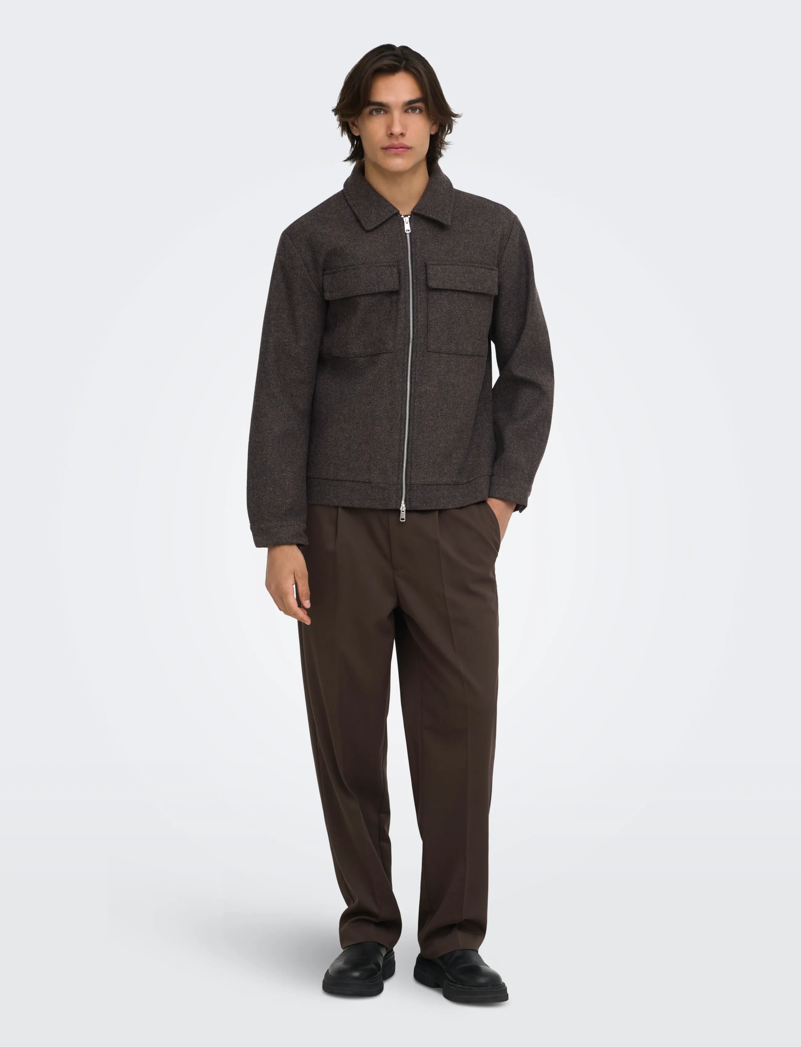 ONLY & SONS - ONSRUSH WOOL JACKET OTW FRML NOOS - dark grey melange - 4