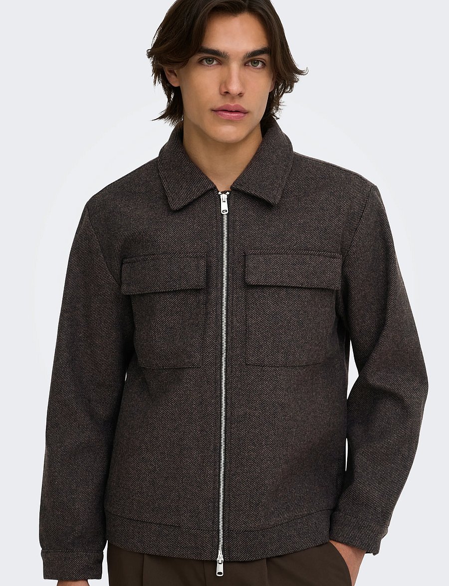 ONLY & SONS - ONSRUSH WOOL JACKET OTW FRML NOOS - dark grey melange - 5