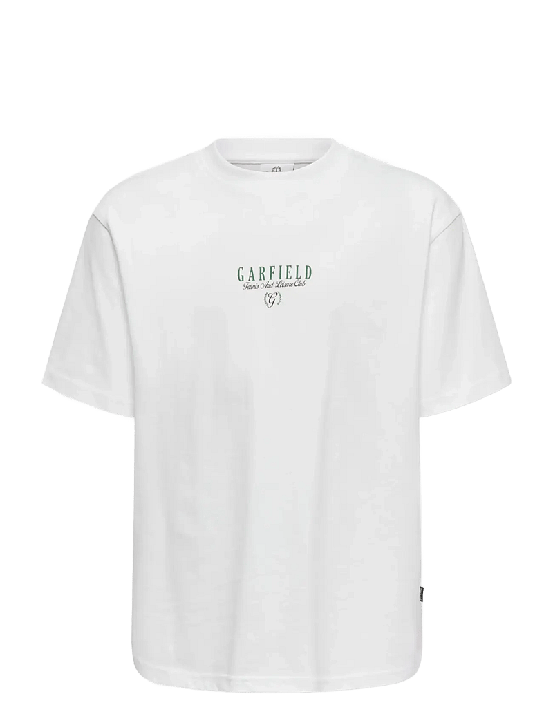 ONLY & SONS - OSJGARFIELD LIFE RLX SS LIC TEE - kortärmade t-shirts - bright white - 0