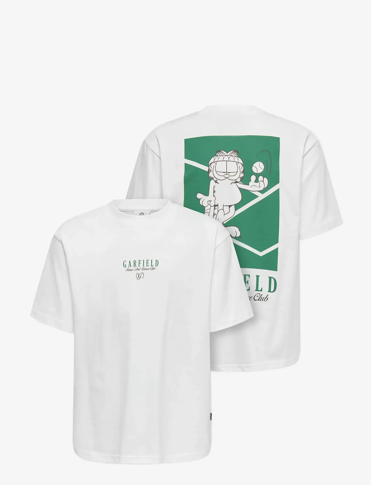 ONLY & SONS - OSJGARFIELD LIFE RLX SS LIC TEE - kortärmade t-shirts - bright white - 2