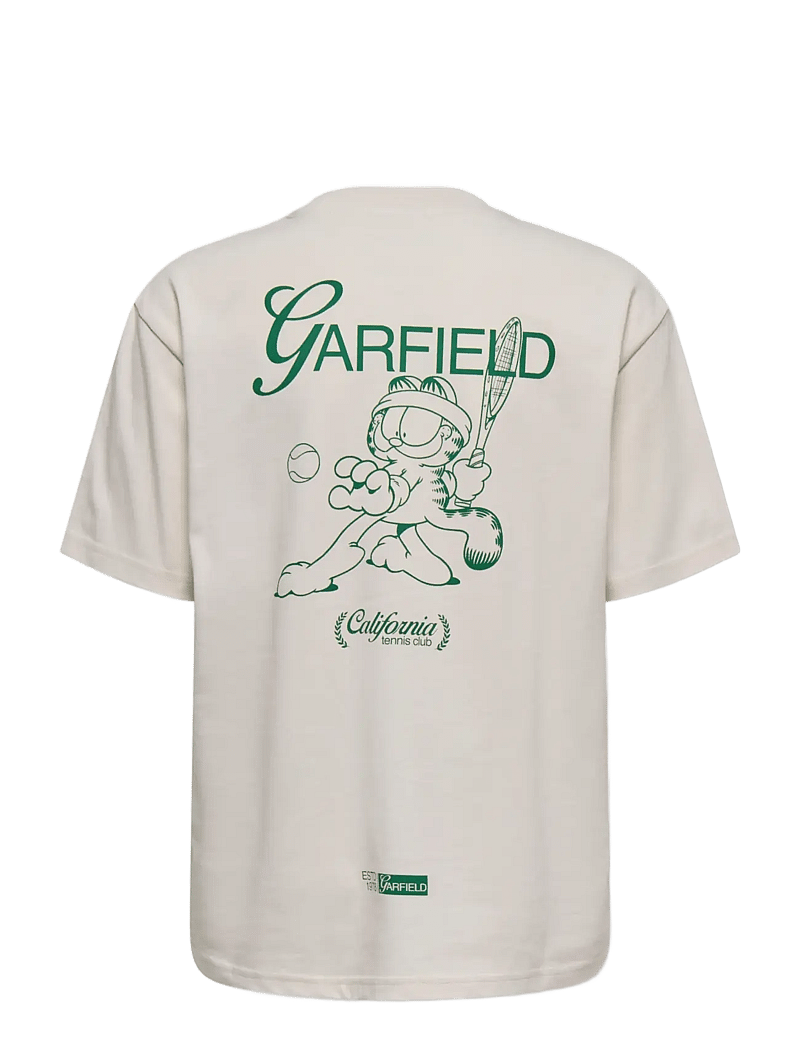 ONLY & SONS - OSJGARFIELD LIFE RLX SS LIC TEE - short-sleeved t-shirts - cloud dancer - 1