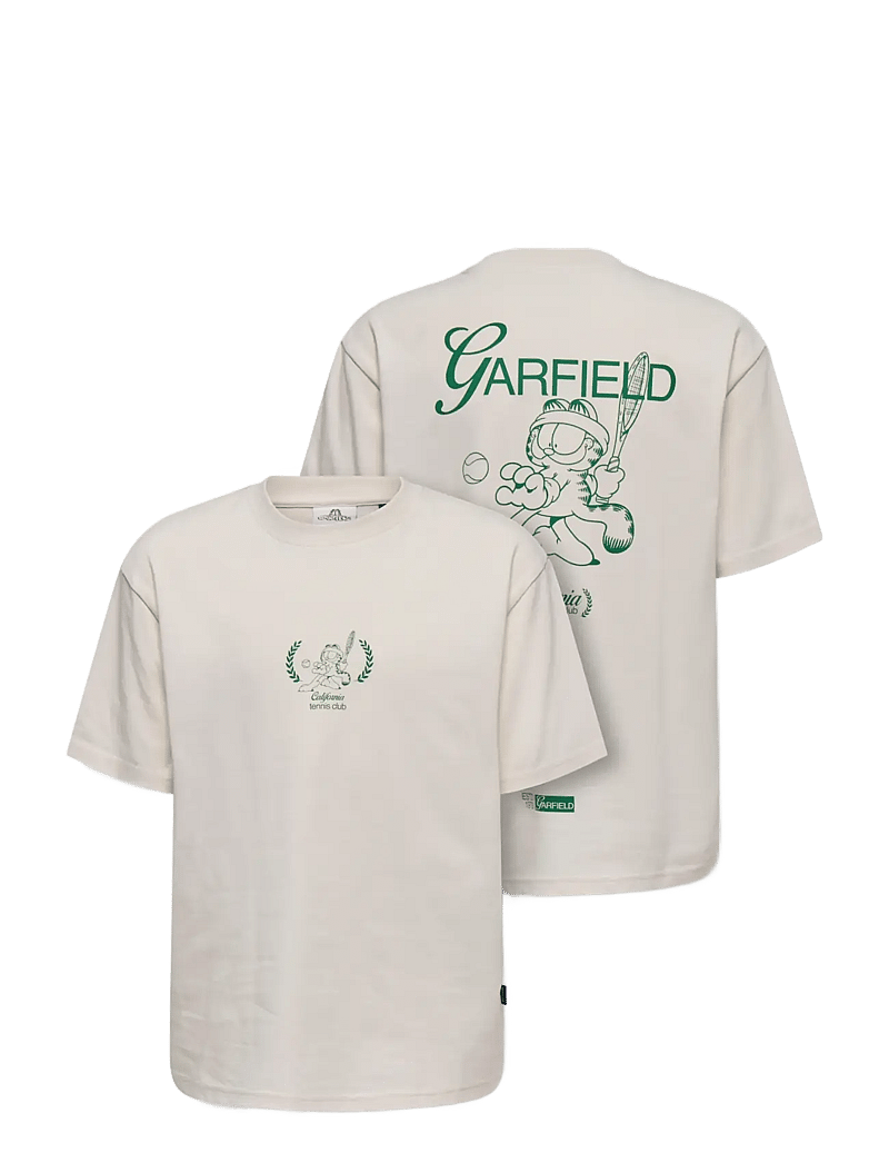 ONLY & SONS - OSJGARFIELD LIFE RLX SS LIC TEE - short-sleeved t-shirts - cloud dancer - 2