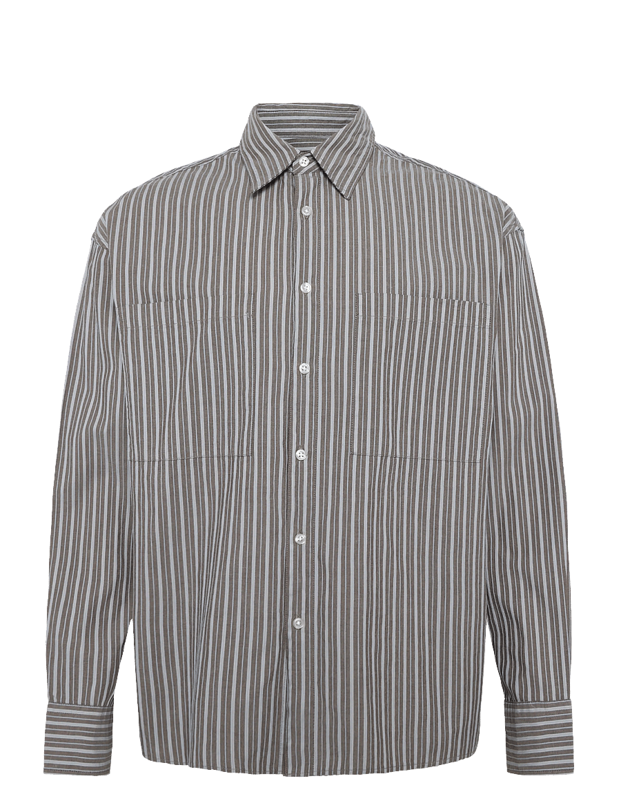 ONLY & SONS - ONSTHOMPSON STRIPE LOOSE SHIRT - randiga skjortor - demitasse - 0
