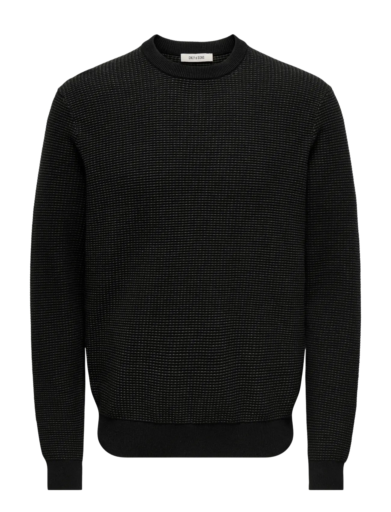 ONLY & SONS ONSDAVE REG LS CREW NECK KNIT NOOS - Kleidung - BLACK / black