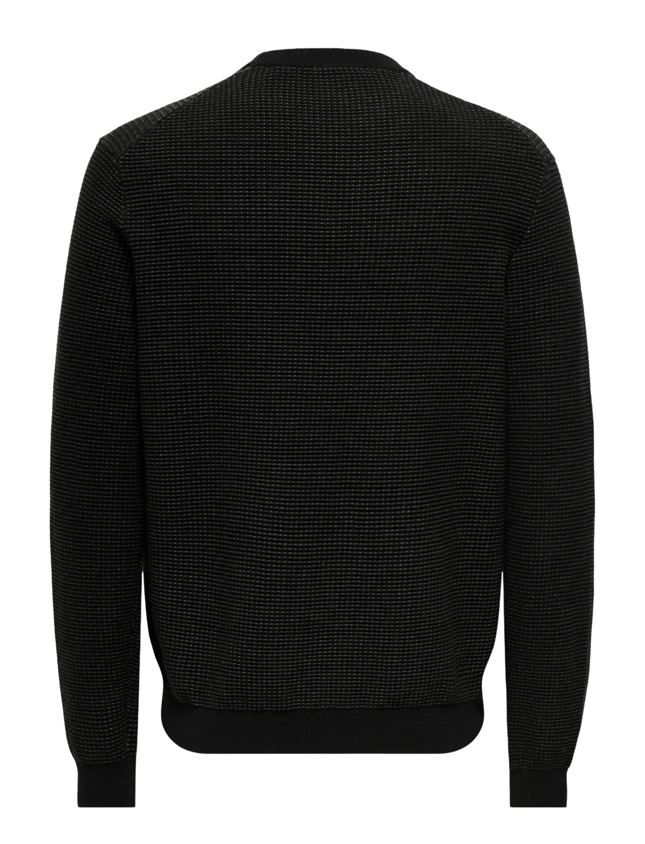 ONLY & SONS - ONSDAVE REG LS CREW NECK KNIT NOOS - black - 2