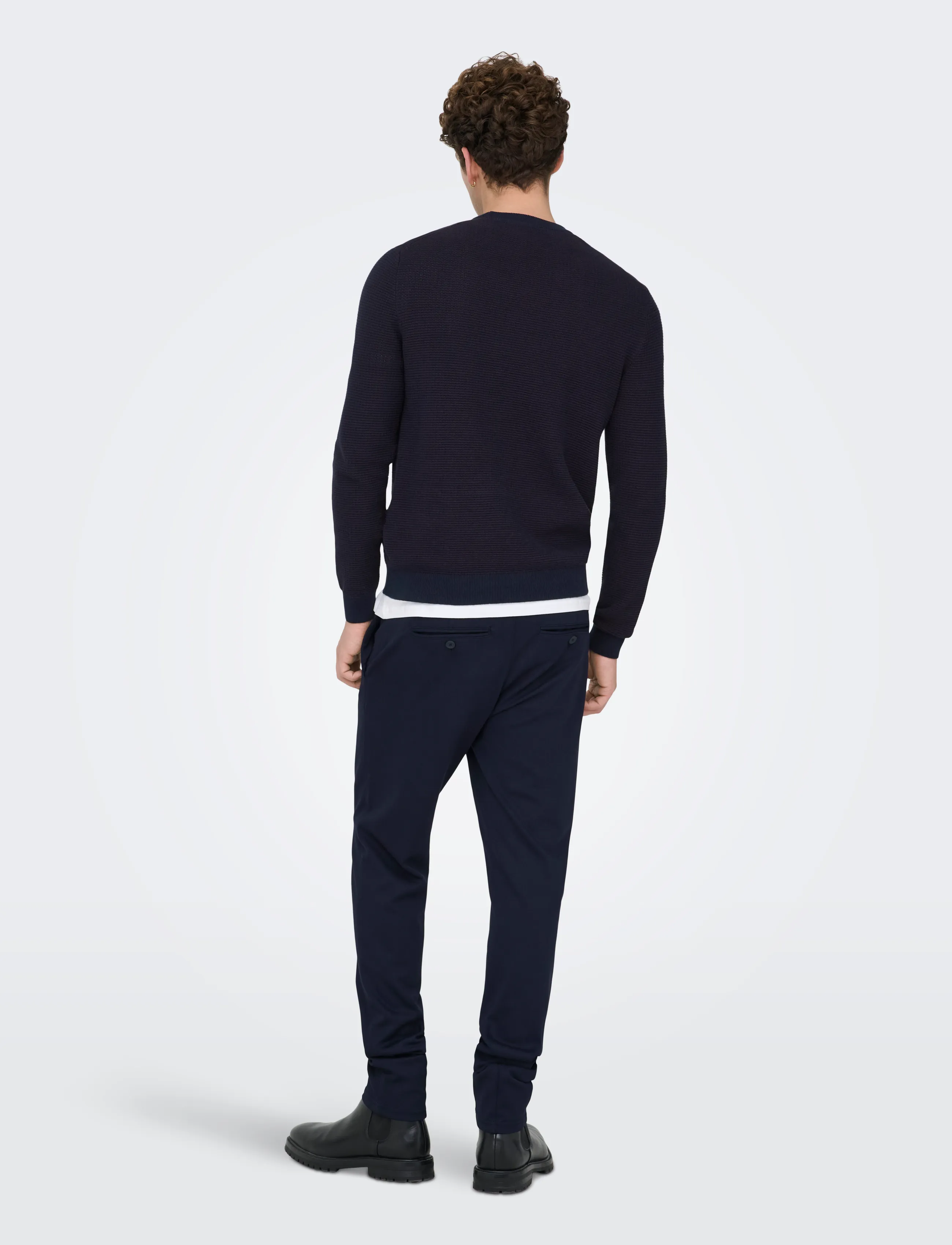 ONLY & SONS - ONSDAVE REG LS CREW NECK KNIT NOOS - dark sapphire - 3
