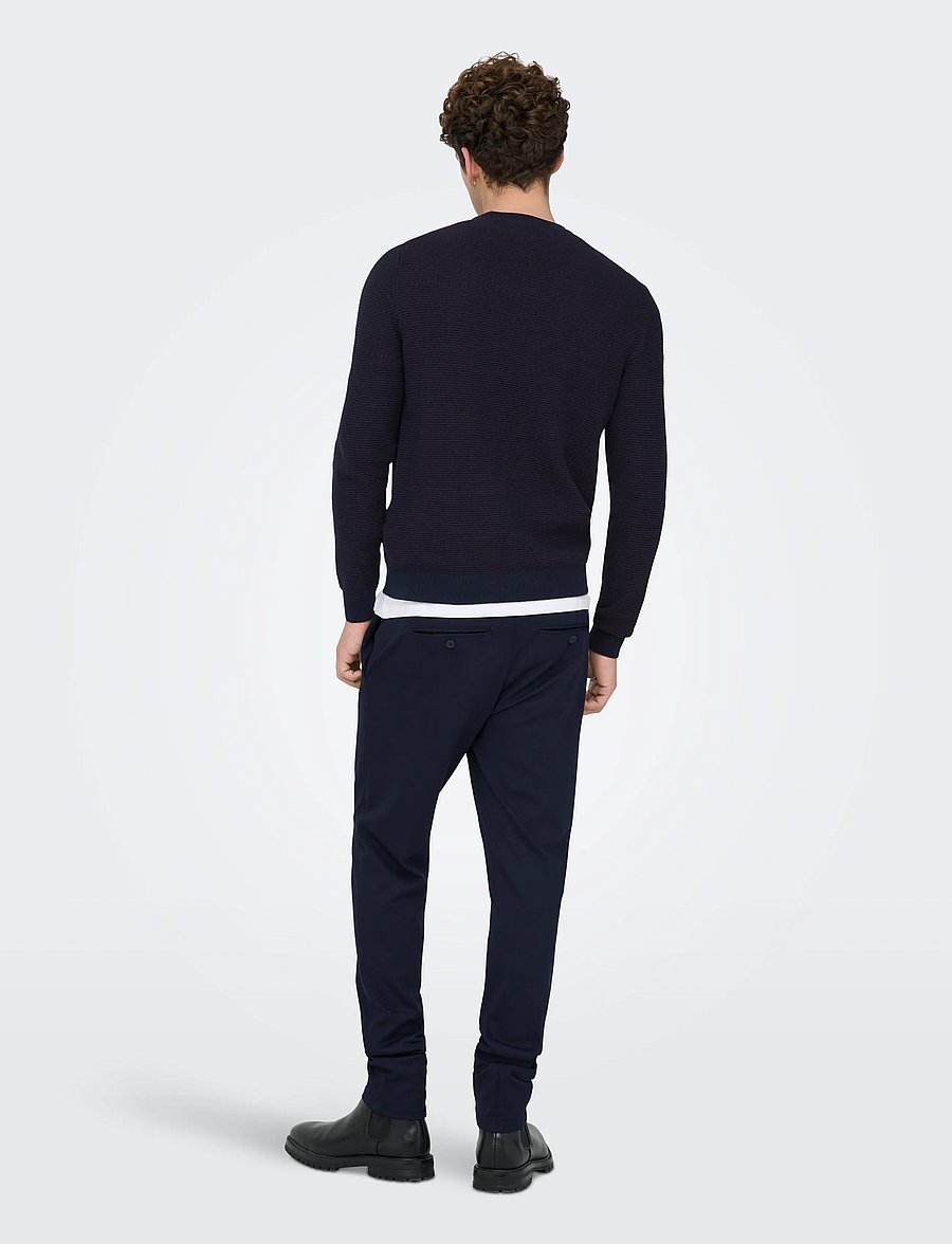 ONLY & SONS - ONSDAVE REG LS CREW NECK KNIT NOOS - rundhals - dark sapphire - 3