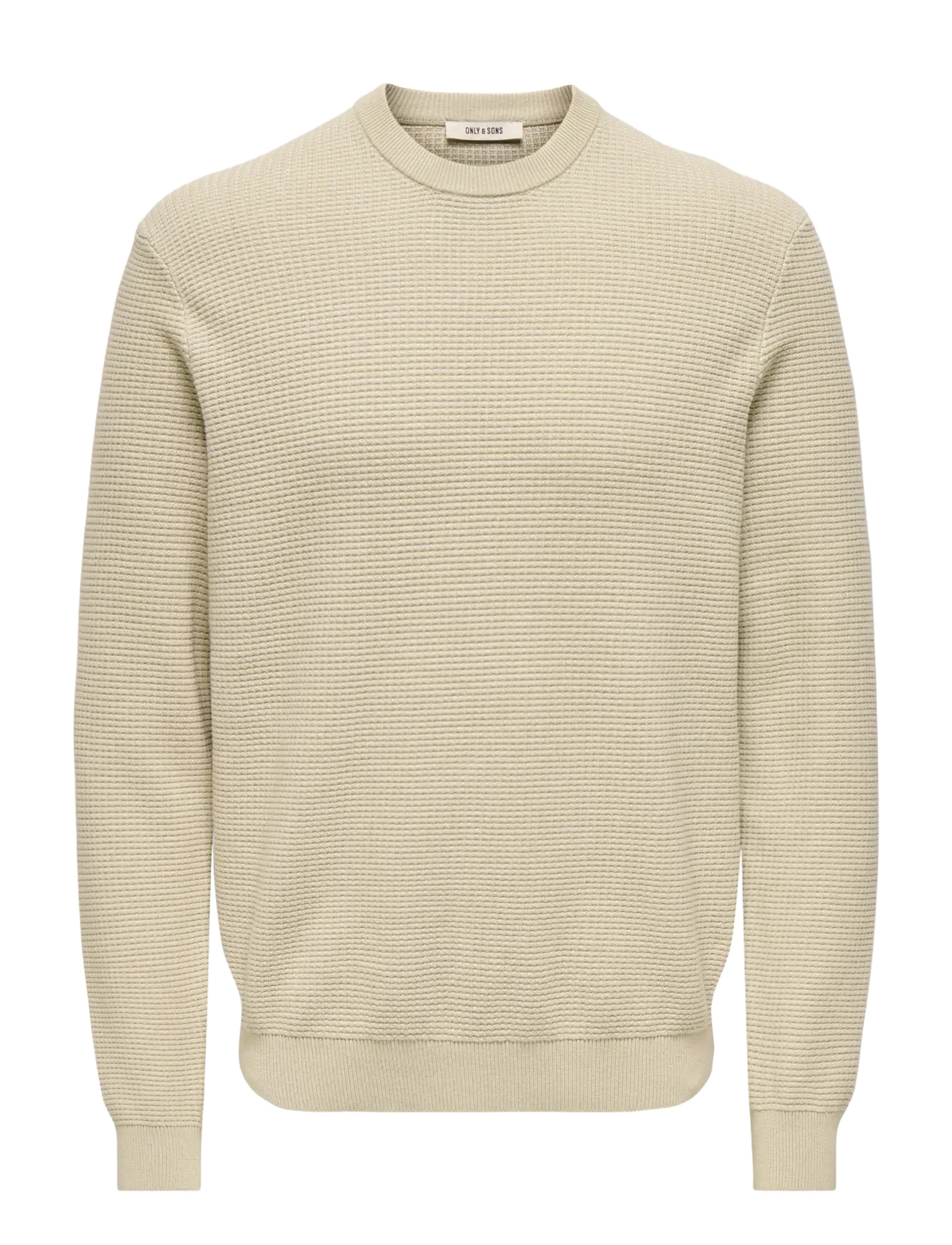 ONLY & SONS ONSDAVE REG LS CREW NECK KNIT NOOS - Kleidung - SILVER LINING / cream