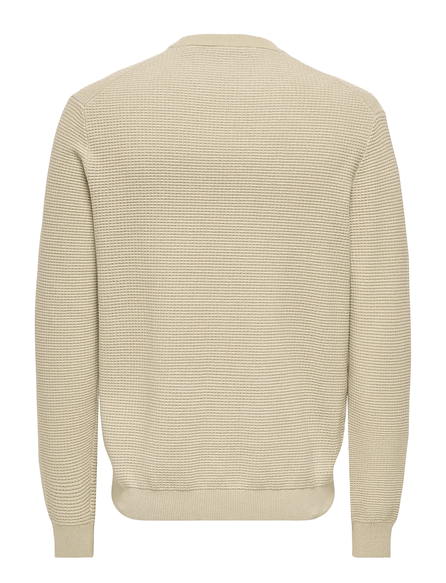 ONLY & SONS - ONSDAVE REG LS CREW NECK KNIT NOOS - Ümara kaelusega - silver lining - 2