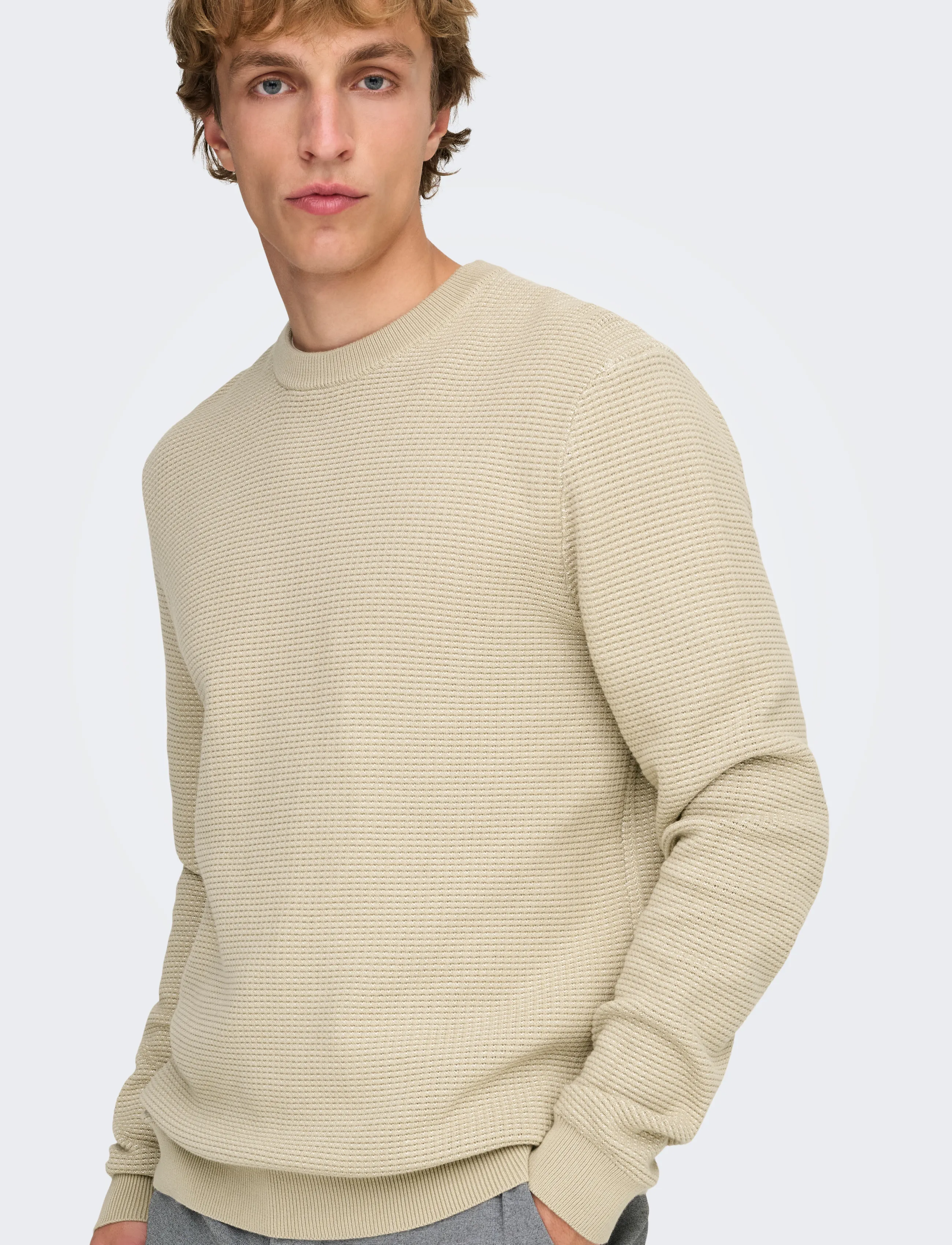 ONLY & SONS Onsdave Reg Ls Crew Neck Knit Noos stickade tröjor herr – bild 6