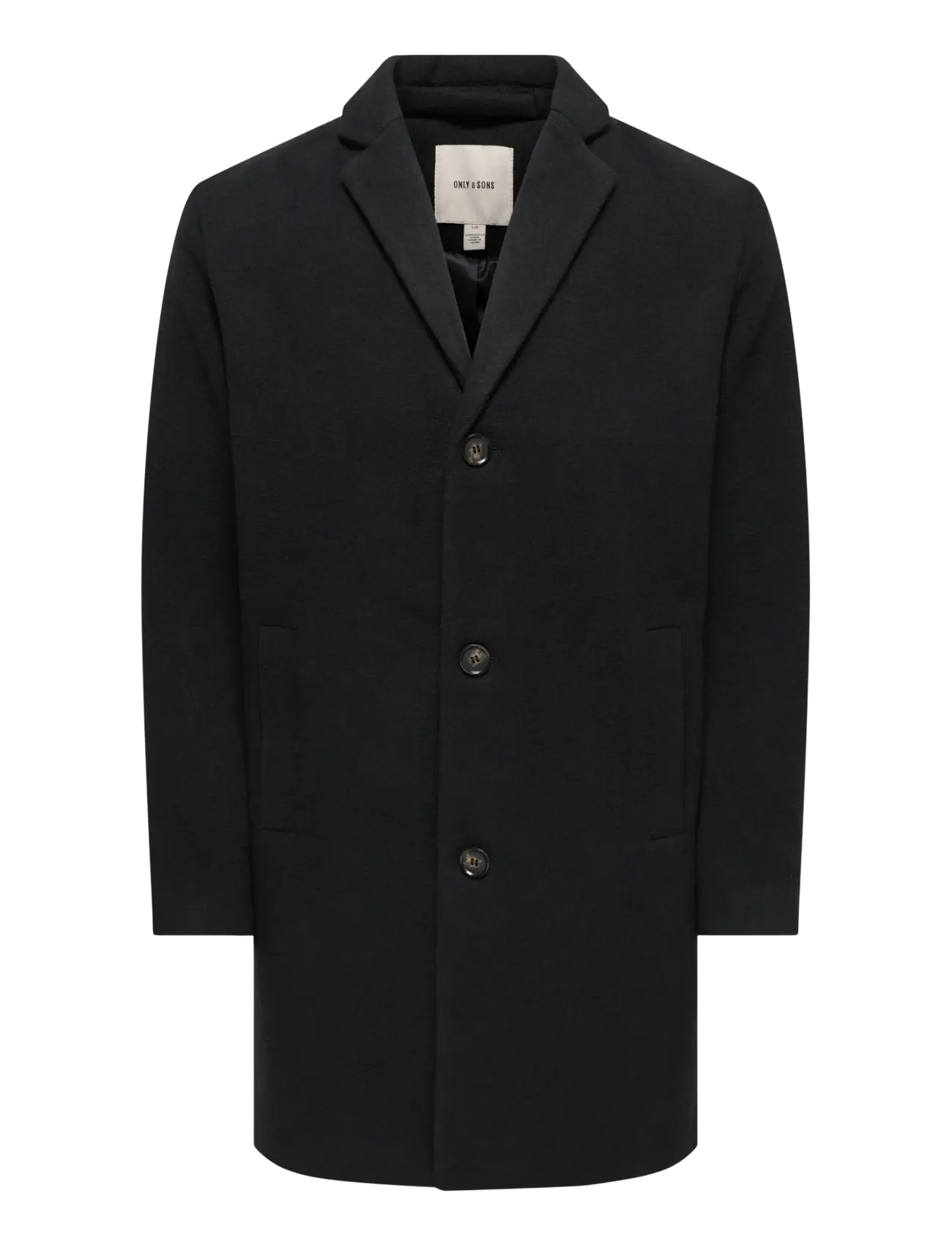 ONLY & SONS - ONSRUNNE WOOL COAT OTW VD - villased mantlid - black - 1