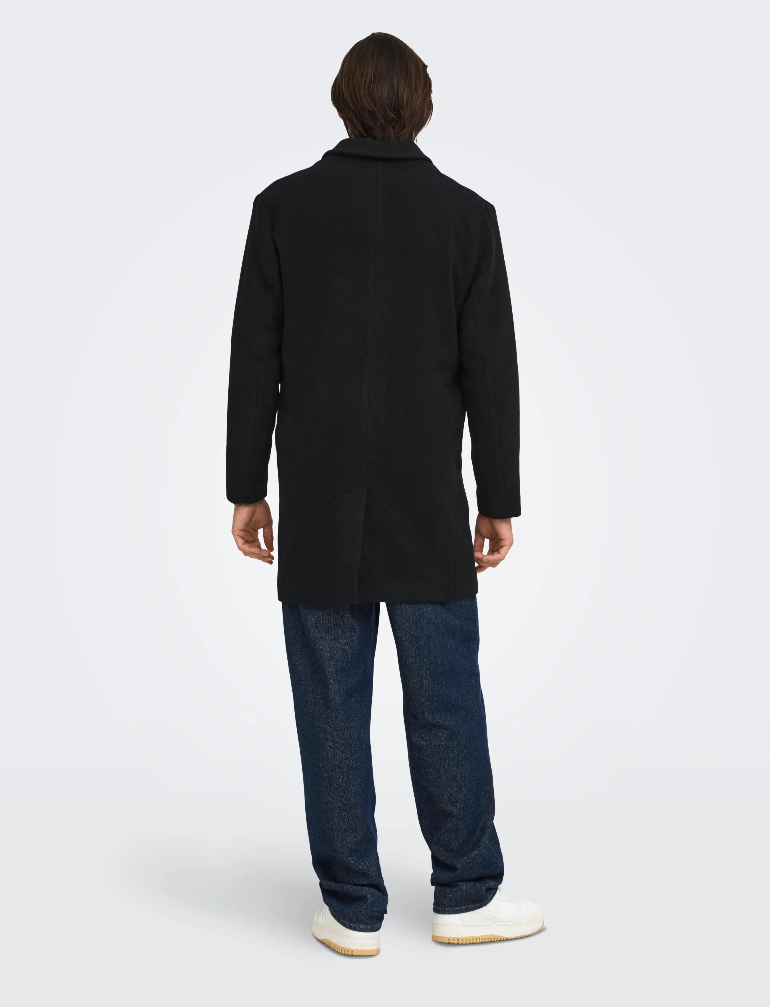 ONLY & SONS - ONSRUNNE WOOL COAT OTW VD - villased mantlid - black - 3